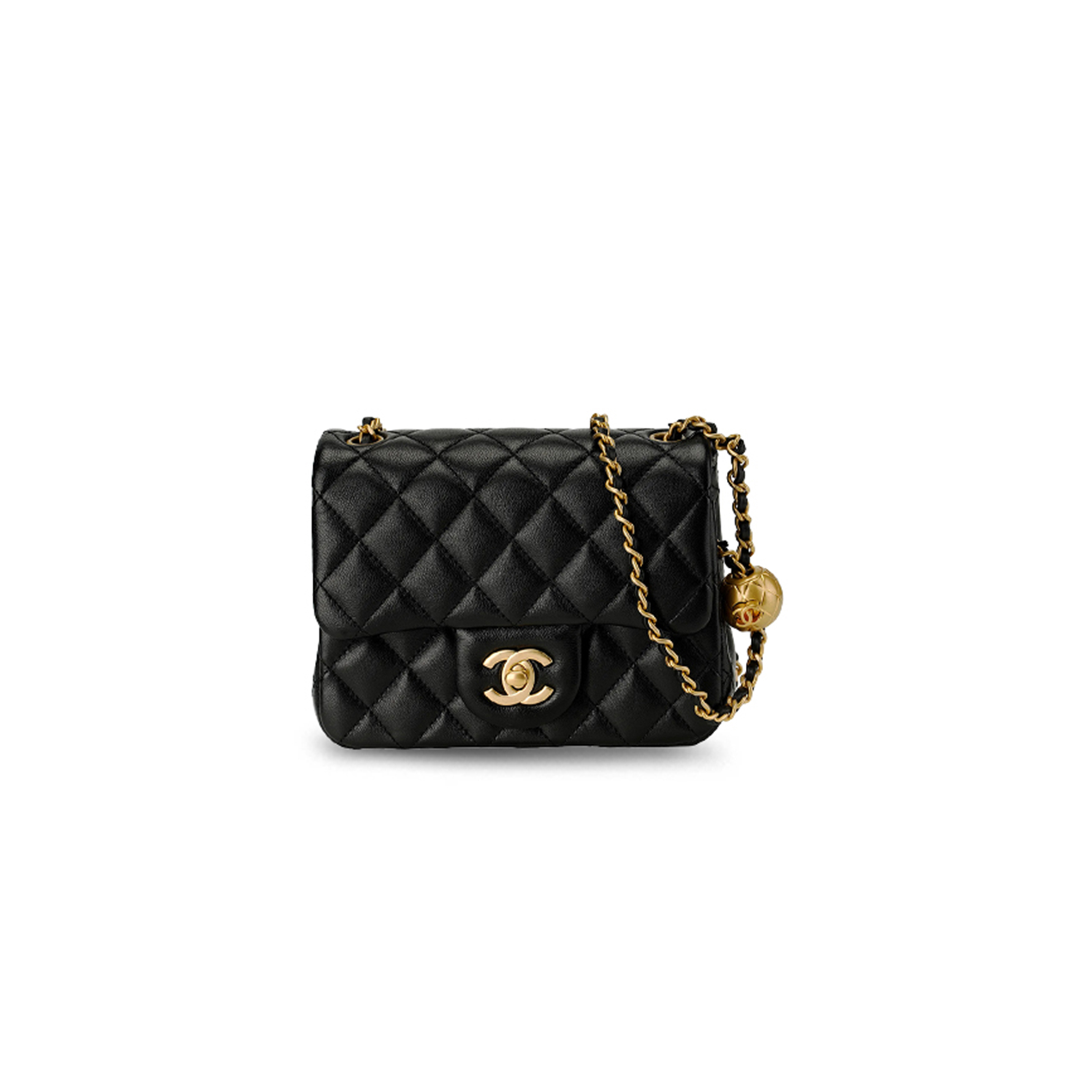 Ch*el master little gold ball square flap bag as1786 (17*13.5*8cm)